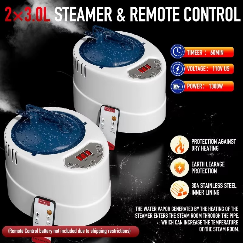 2-Person Infrared Steam Sauna with Red Light Therapy & 1300W Steamers – Zella Mall™