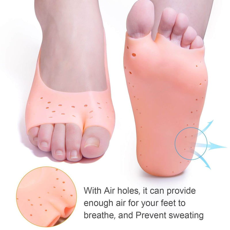 soft silicone moisturizing gel socks for foot