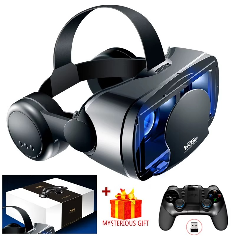 3D VR Headset with Controllers – Virtual Reality Smart Glasses for Smartphones up to 7" – Zella Mall™