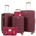 5-Piece Hard Shell Luggage Set with Double Spinner Wheels & TSA Lock – Zella Mall™