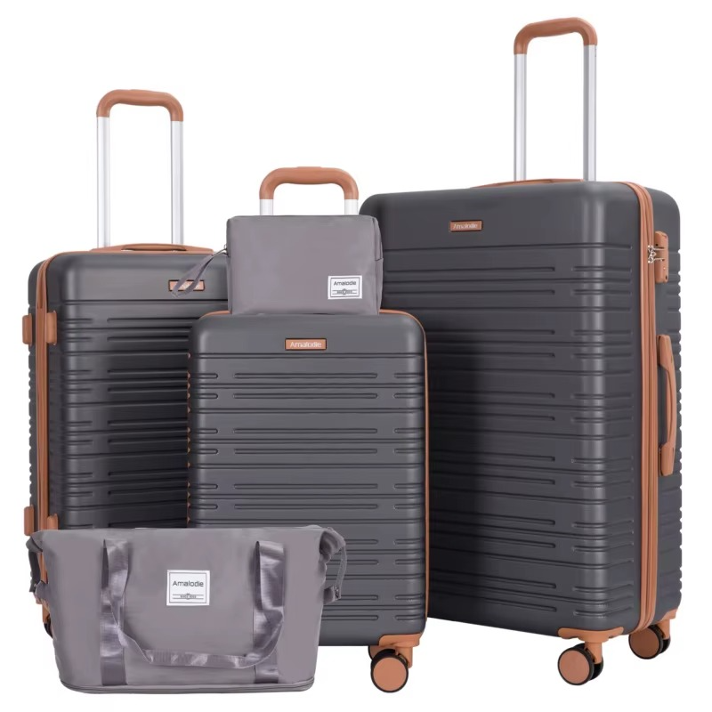 5-Piece Hard Shell Luggage Set with Double Spinner Wheels & TSA Lock – Zella Mall™