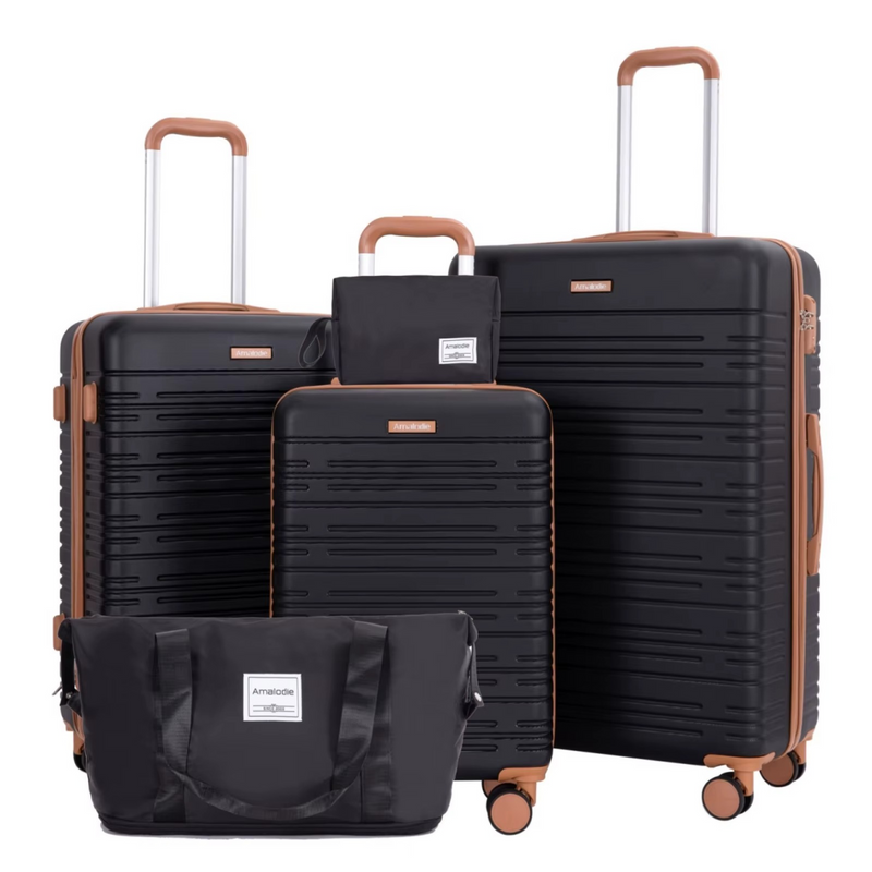 5-Piece Hard Shell Luggage Set with Double Spinner Wheels & TSA Lock – Zella Mall™