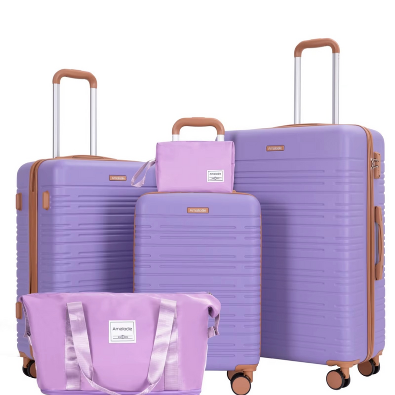 5-Piece Hard Shell Luggage Set with Double Spinner Wheels & TSA Lock – Zella Mall™
