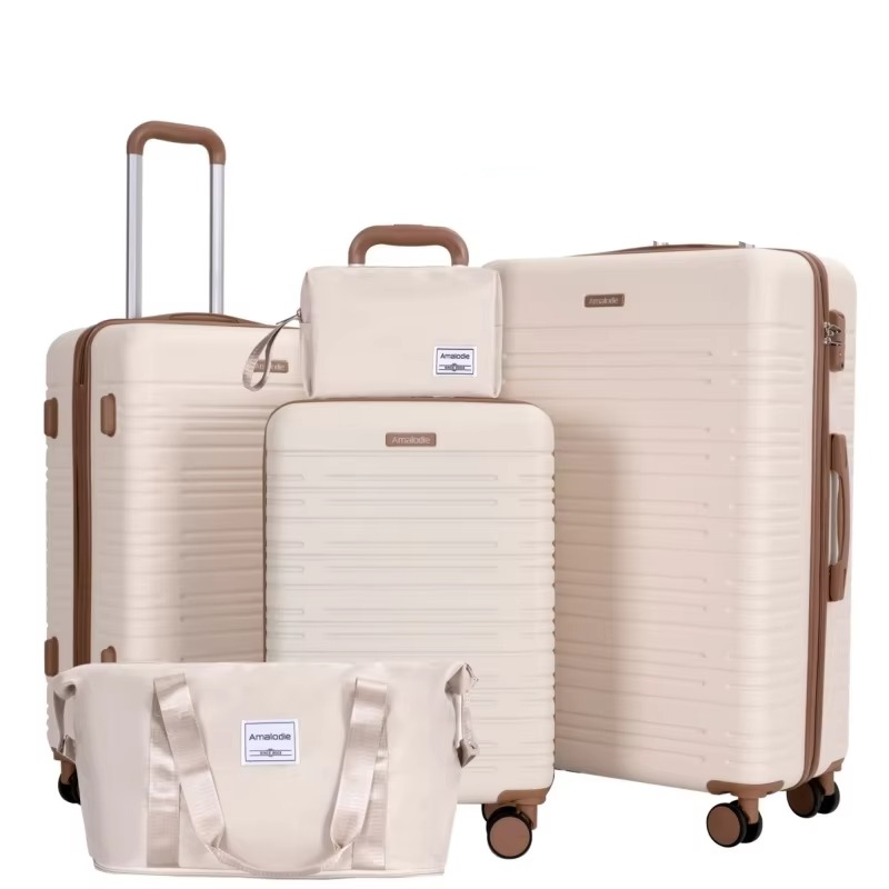 5-Piece Hard Shell Luggage Set with Double Spinner Wheels & TSA Lock – Zella Mall™