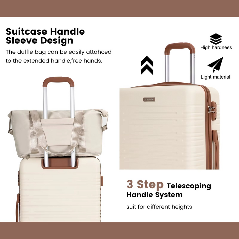 5-Piece Hard Shell Luggage Set with Double Spinner Wheels & TSA Lock – Zella Mall™