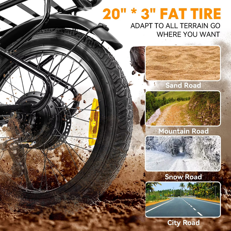 750W Electric Bicycle – 26MPH, 7-Speed, Disc Brakes & Multi-Terrain Ride – Zella Mall™