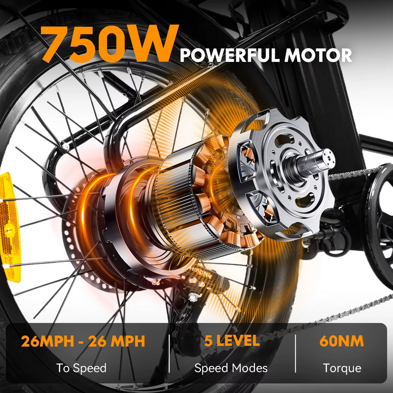 750W Electric Bicycle – 26MPH, 7-Speed, Disc Brakes & Multi-Terrain Ride – Zella Mall™