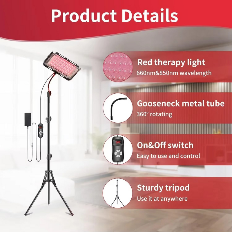 96 LED Red Light Therapy Lamp for Pain Relief & Skin Care – Zella Mall™