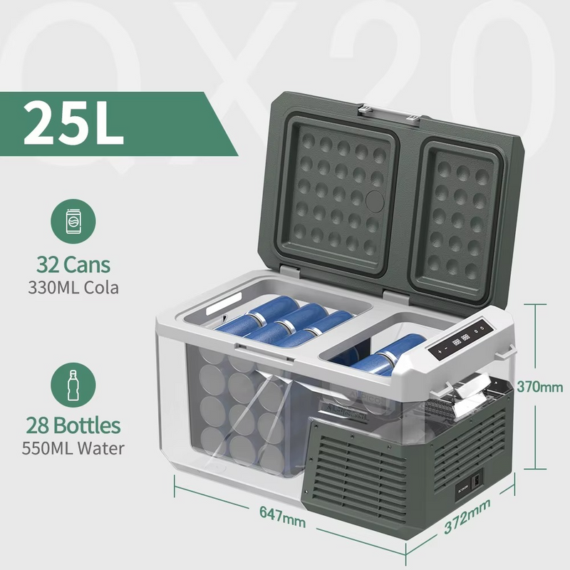 Alpicool QX 25L/30L/40L Car Refrigerator – Dual Zone Compressor Cooler for Camping, 12/24V & AC – Zella Mall™