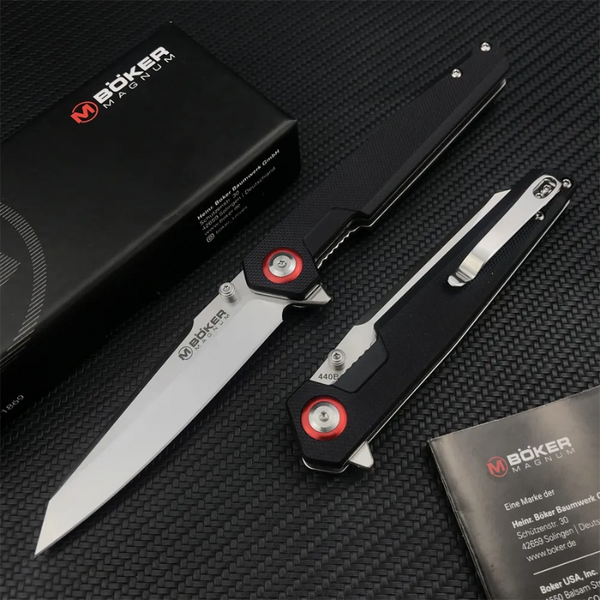 Boker 440C Knife Black For hunting - Zella Mall