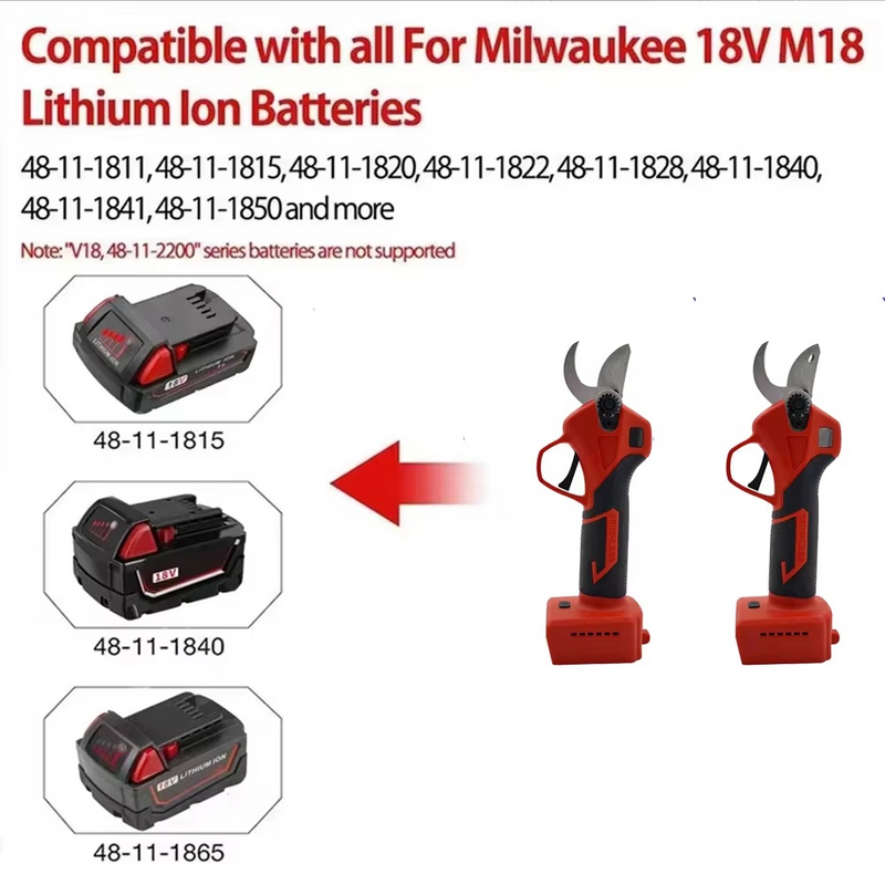 Cordless Brushless Pruner – LED Garden Shears for Milwaukee 18V Battery – Zella Mall™