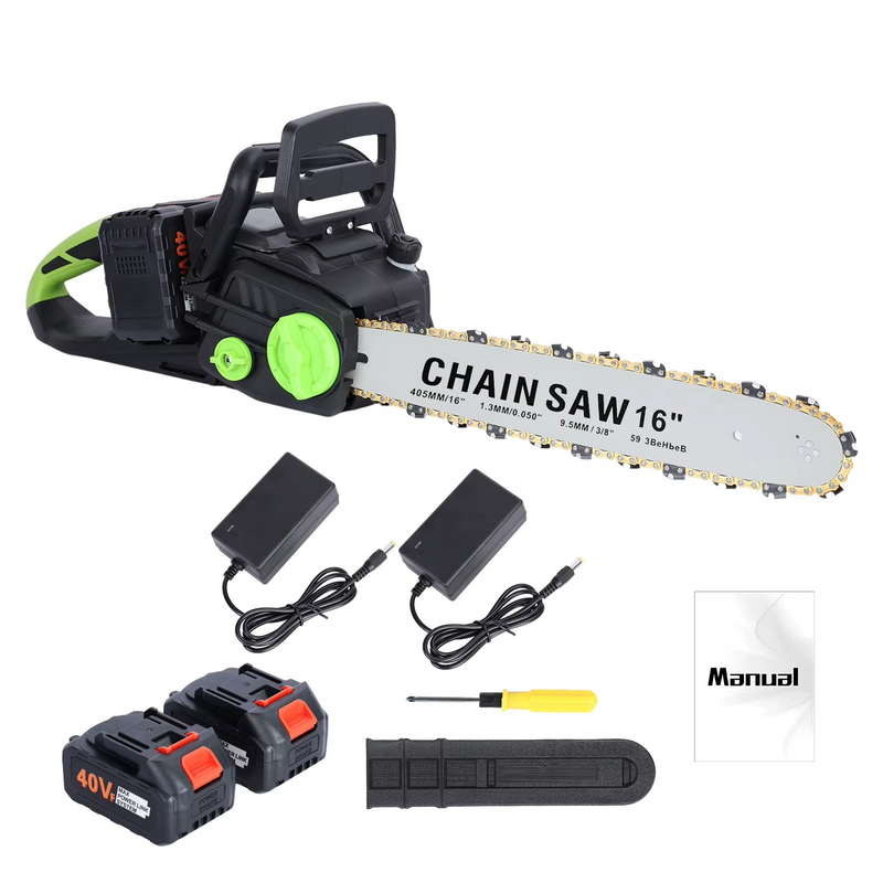Cordless Electric Chainsaw – 2×4Ah Battery, Auto-Oiler for Pruning, Logging & Felling – Zella Mall™