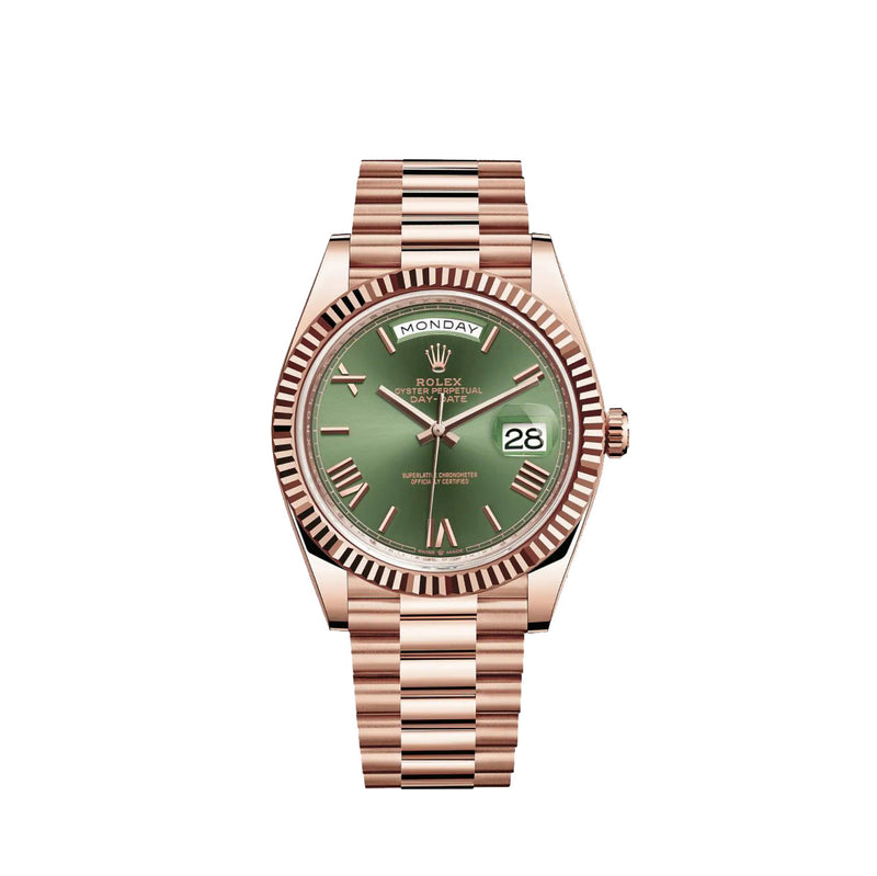 Luxury Watch DayDate 40 Olive Rose Gold Men's Watch