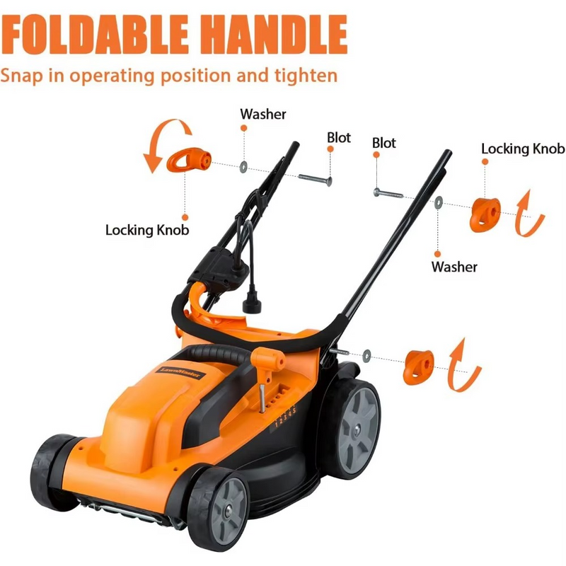 Electric Lawn Mower – 15-Inch 11AMP Corded Push Mower for Small Yards – Zella Mall™