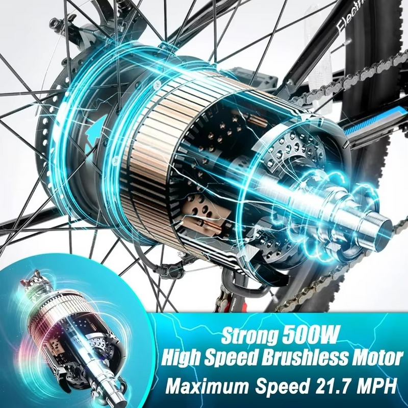 Electric Mountain Bike for Adults – 750W Motor, 48V Battery, 21-Speed, Up to 50 Miles – Zella Mall™