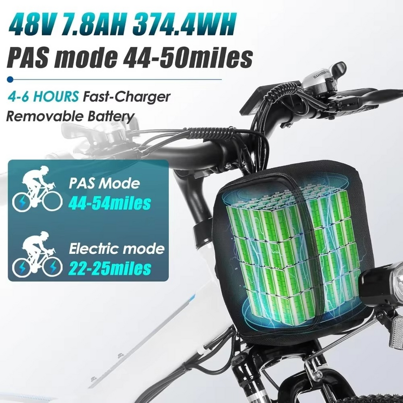Electric Mountain Bike for Adults – 750W Motor, 48V Battery, 21-Speed, Up to 50 Miles – Zella Mall™