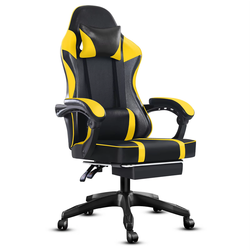 Ergonomic PU Leather Gaming Chair Recliner with Massager – Zella Mall™