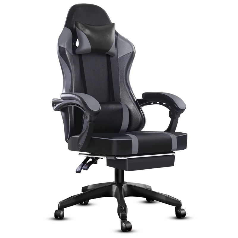Ergonomic PU Leather Gaming Chair Recliner with Massager – Zella Mall™