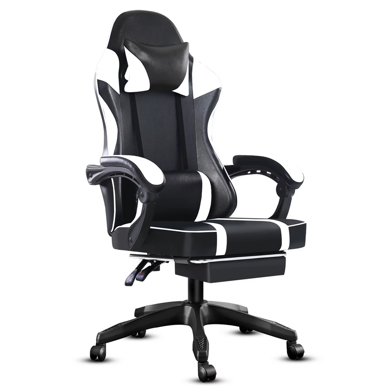 Ergonomic PU Leather Gaming Chair Recliner with Massager – Zella Mall™