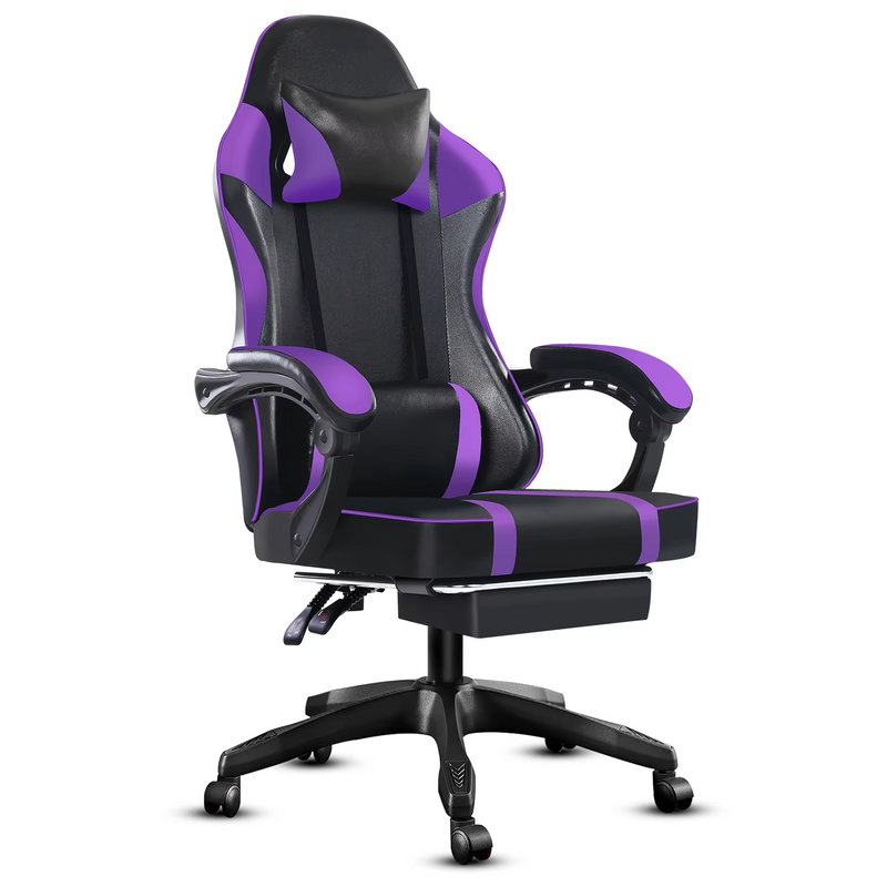 Ergonomic PU Leather Gaming Chair Recliner with Massager – Zella Mall™