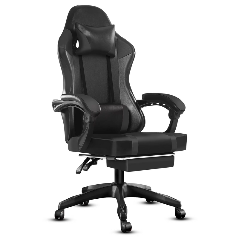 Ergonomic PU Leather Gaming Chair Recliner with Massager – Zella Mall™