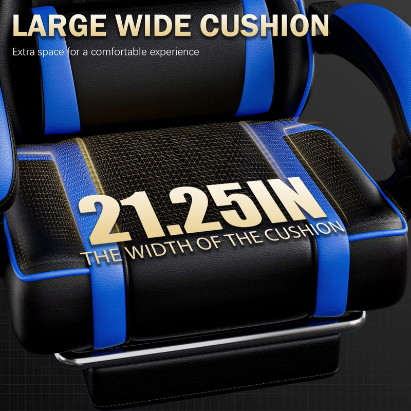 Ergonomic PU Leather Gaming Chair Recliner with Massager – Zella Mall™