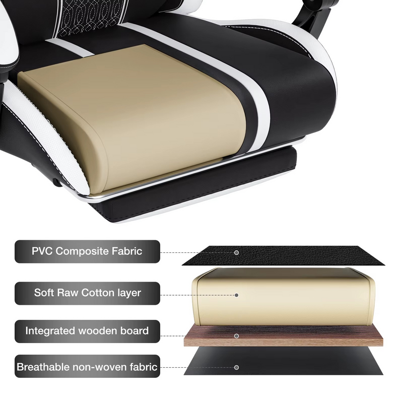 Ergonomic RGB Gaming Chair with Massage & Bluetooth Speakers – Zella Mall™