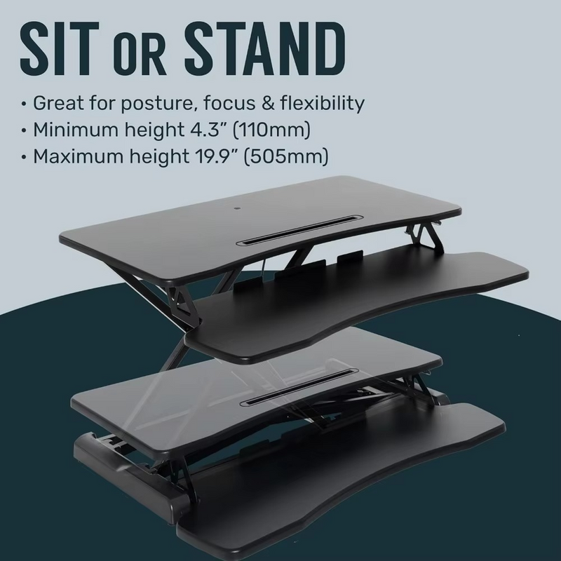 Height Adjustable Standing Desk Converter – MDF Wood Sit-Stand Riser – Zella Mall™