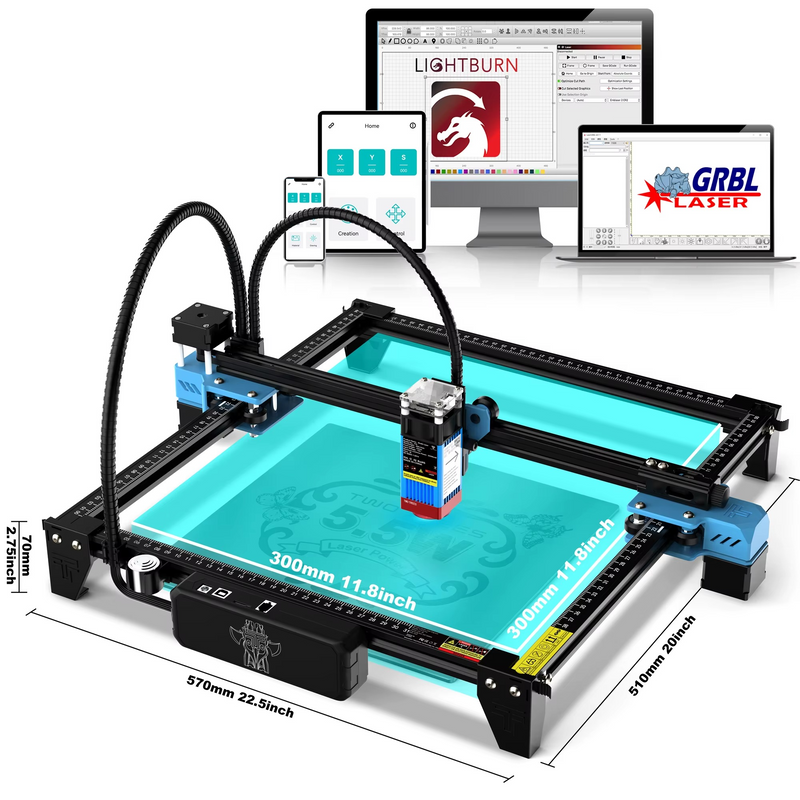High-Power Twotrees Laser Engraver – 40W/80W CNC Cutter for Metal, MDF & Acrylic with WiFi – Zella Mall™