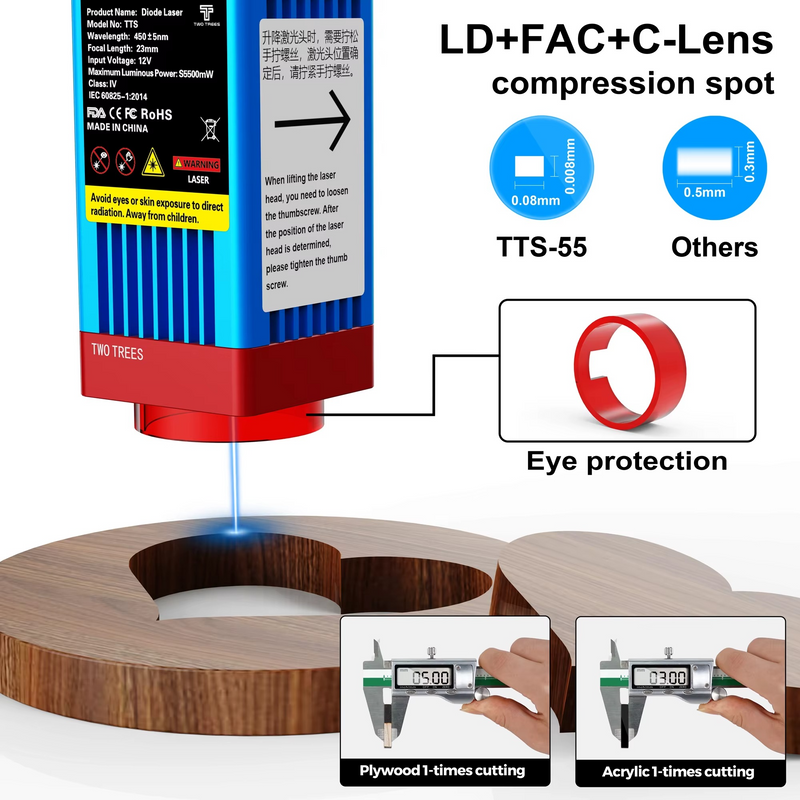 High-Power Twotrees Laser Engraver – 40W/80W CNC Cutter for Metal, MDF & Acrylic with WiFi – Zella Mall™