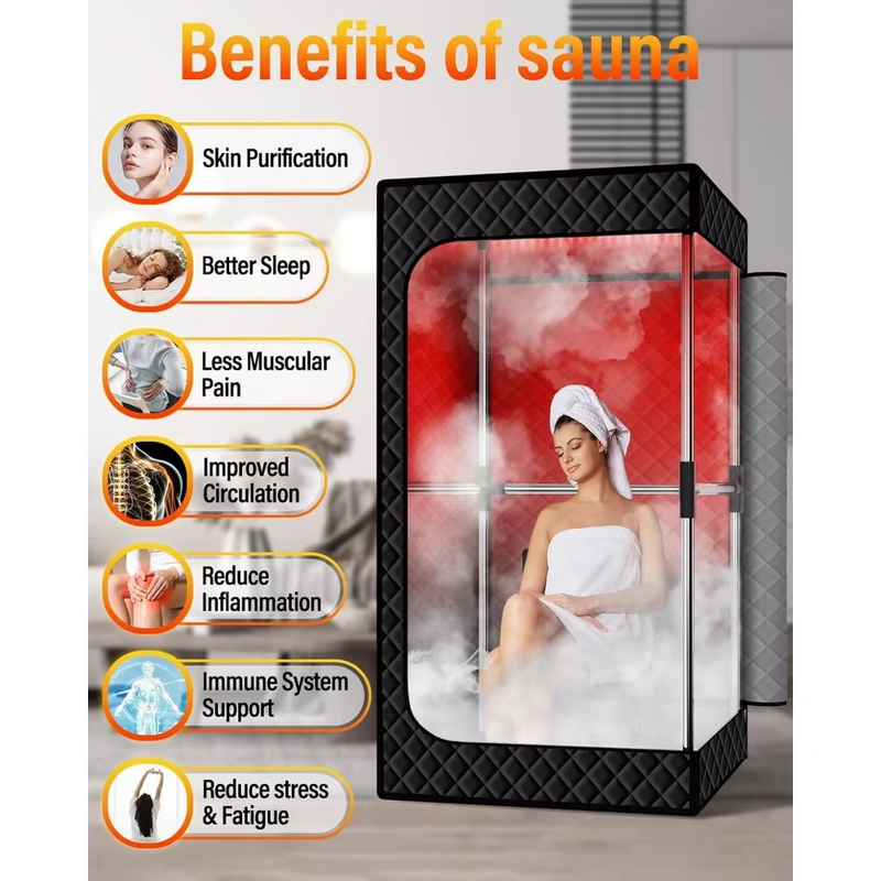 Infrared Sauna Box for Relaxation & Detox with XL Steamer – Zella Mall™