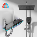 Luxury Bathroom Shower System with Lights, Smart Digital Display & Thermostat Mixer – Zella Mall™