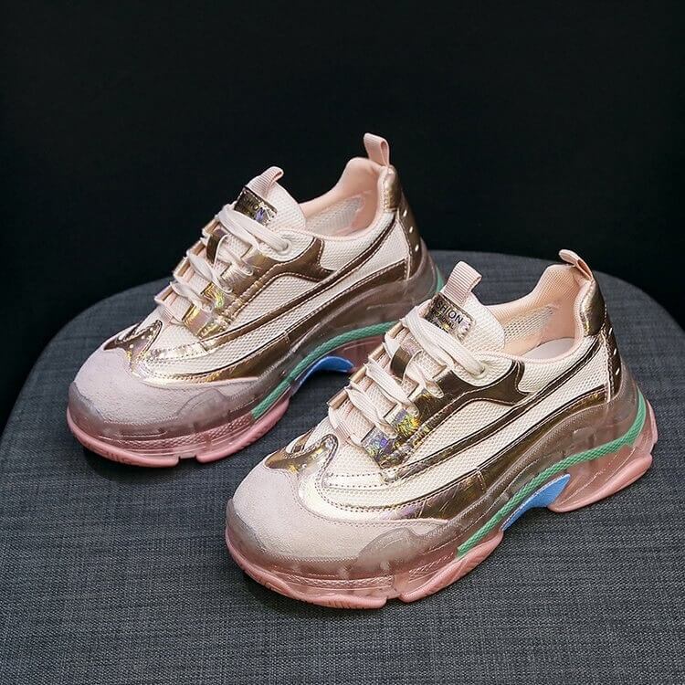 Chunky Sneakers Women Summer Vulcanize Female Fashion Sneakers Lace Basket Femme Dad Platform Breathable Mesh Sneakers for Women