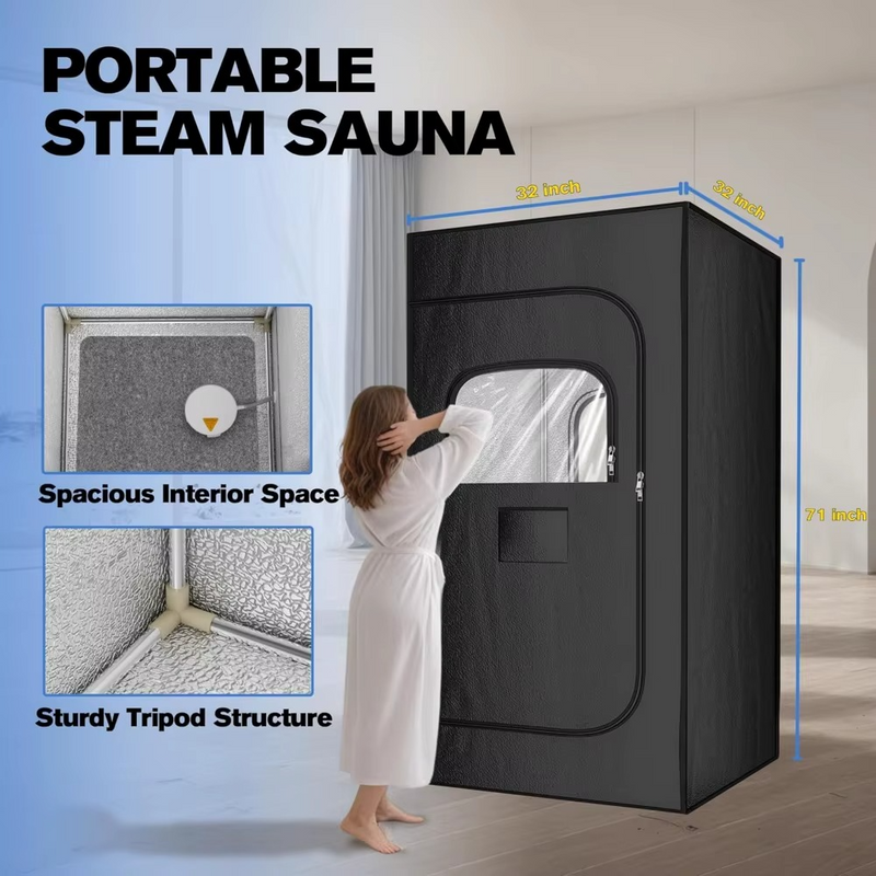 Portable Sauna Box for Home with 1200W Steamer & Foldable Tent – Zella Mall™