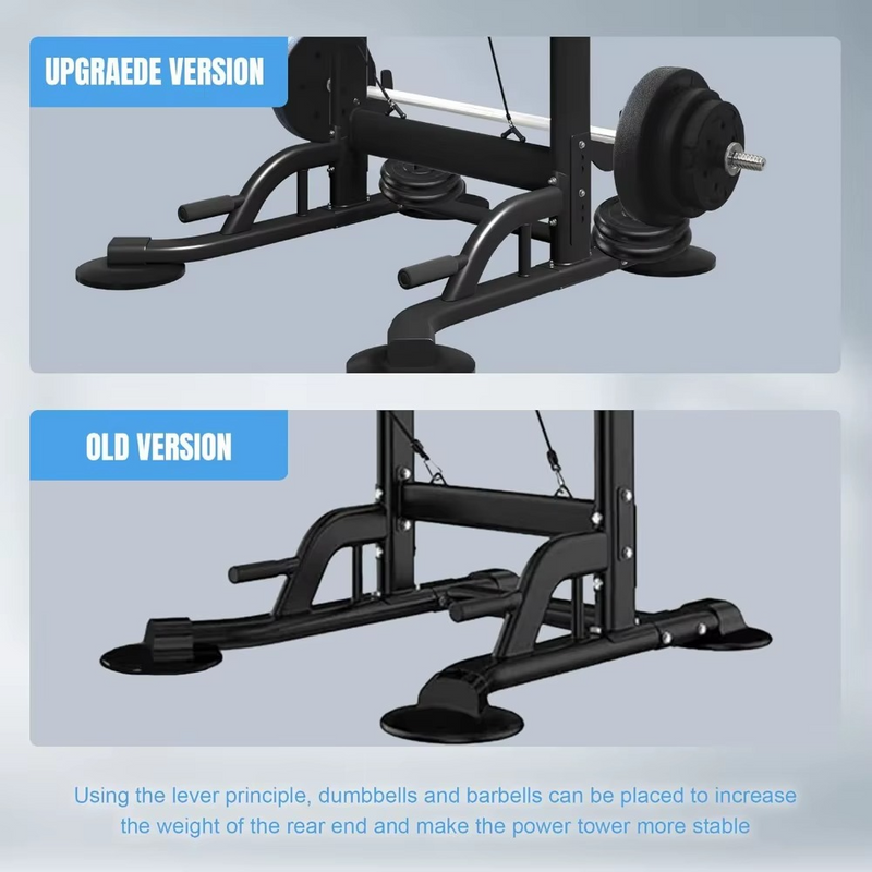 Pull Up Dip Station – Adjustable Height Power Tower with Backrest – Home Gym Equipment – Zella Mall™