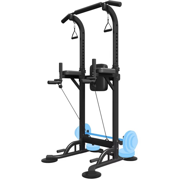 Pull Up Dip Station – Adjustable Height Power Tower with Backrest – Home Gym Equipment – Zella Mall™