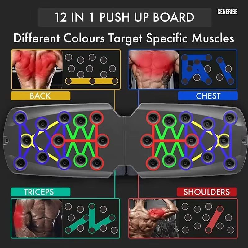 Push Up Board 21 in 1 – Portable Folding Exercise Station for Strength & Gym Training – Fitness Equipment – Zella Mall™