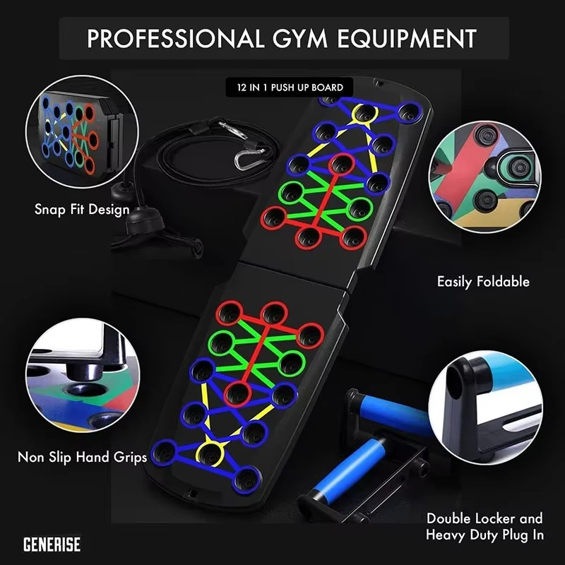Push Up Board 21 in 1 – Portable Folding Exercise Station for Strength & Gym Training – Fitness Equipment – Zella Mall™