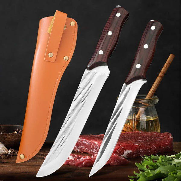 Barbecue Knife Slicing Meat Fruit Fish Filleting Utility Knife Hand Wood Handle Chef Kitchen Knives Forged Blade Boning Knife