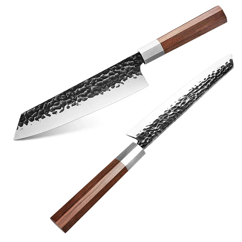 8 Inch Handmade Chef Knife Japanese Kitchen Knives Kiritsuke PRO Slicing Cooking Tools African Wood Handle Gift Box GRANDSHARP