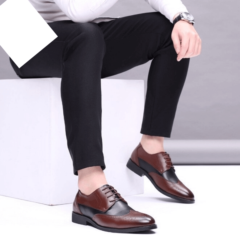 POINTED COW LEATHER MEN SHOE - Zella Mall™™