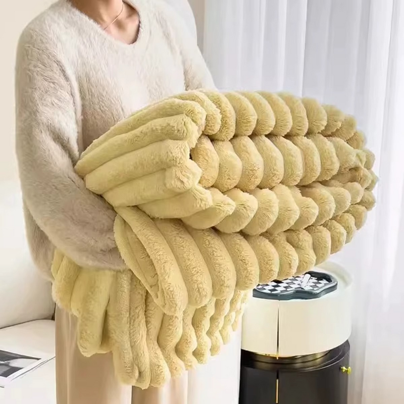 Soft Plush Velvet Blanket for Winter – Warm Lap Throw or Bed Blanket with Pillowcase – Zella Mall™