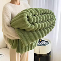 Soft Plush Velvet Blanket for Winter – Warm Lap Throw or Bed Blanket with Pillowcase – Zella Mall™