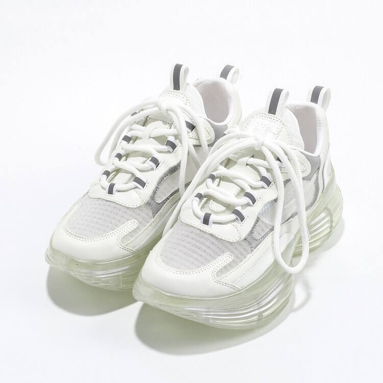 Women Nevada Sneaker Metallic Leather Shoe Height Increasing