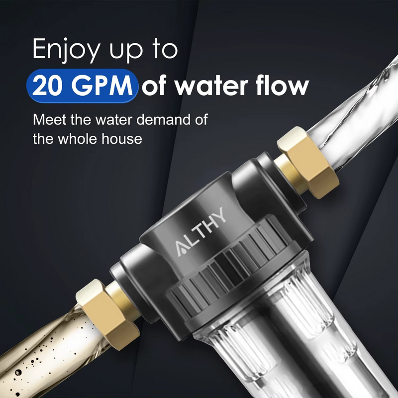 Whole House Spin Down Sediment Water Filter – Reusable Prefilter with Backwash & Stainless Steel Mesh – Zella Mall™
