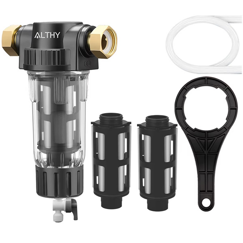 Whole House Spin Down Sediment Water Filter – Reusable Prefilter with Backwash & Stainless Steel Mesh – Zella Mall™