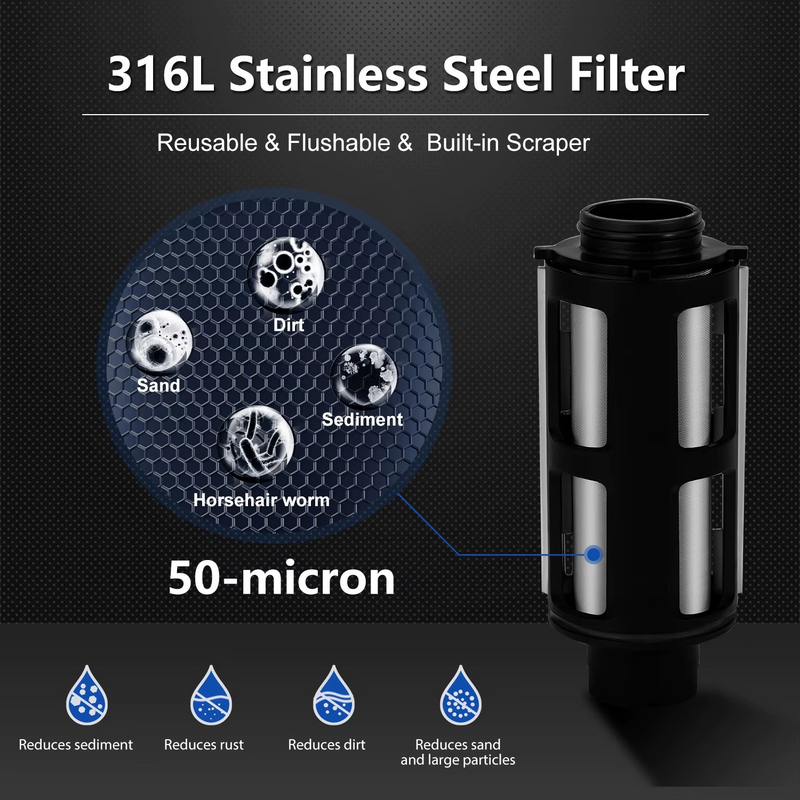 Whole House Spin Down Sediment Water Filter – Reusable Prefilter with Backwash & Stainless Steel Mesh – Zella Mall™