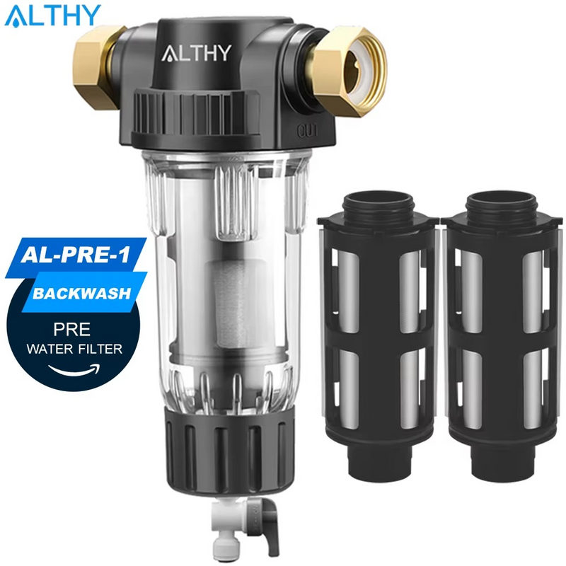Whole House Spin Down Sediment Water Filter – Reusable Prefilter with Backwash & Stainless Steel Mesh – Zella Mall™