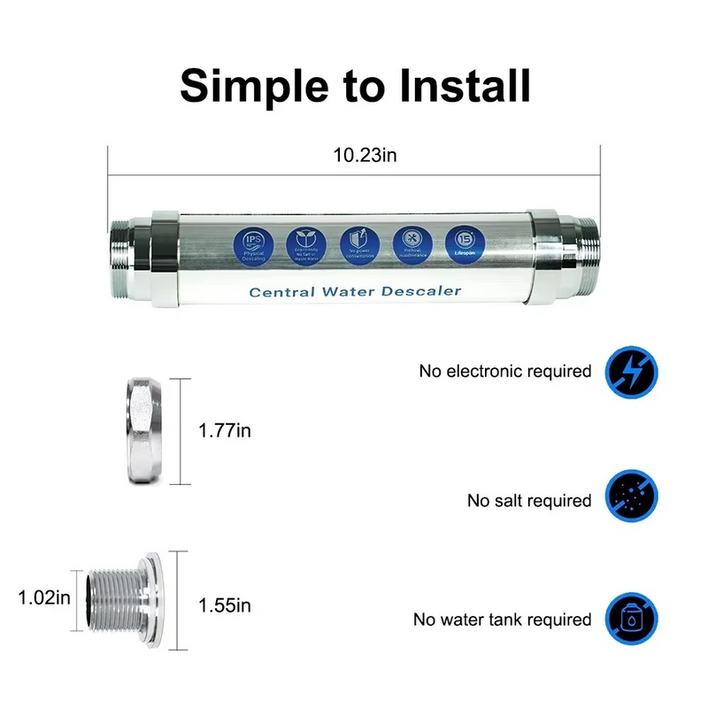 Whole House Water Descaler & Softener – Anti-Limescale & Hard Water Solution – Zella Mall™