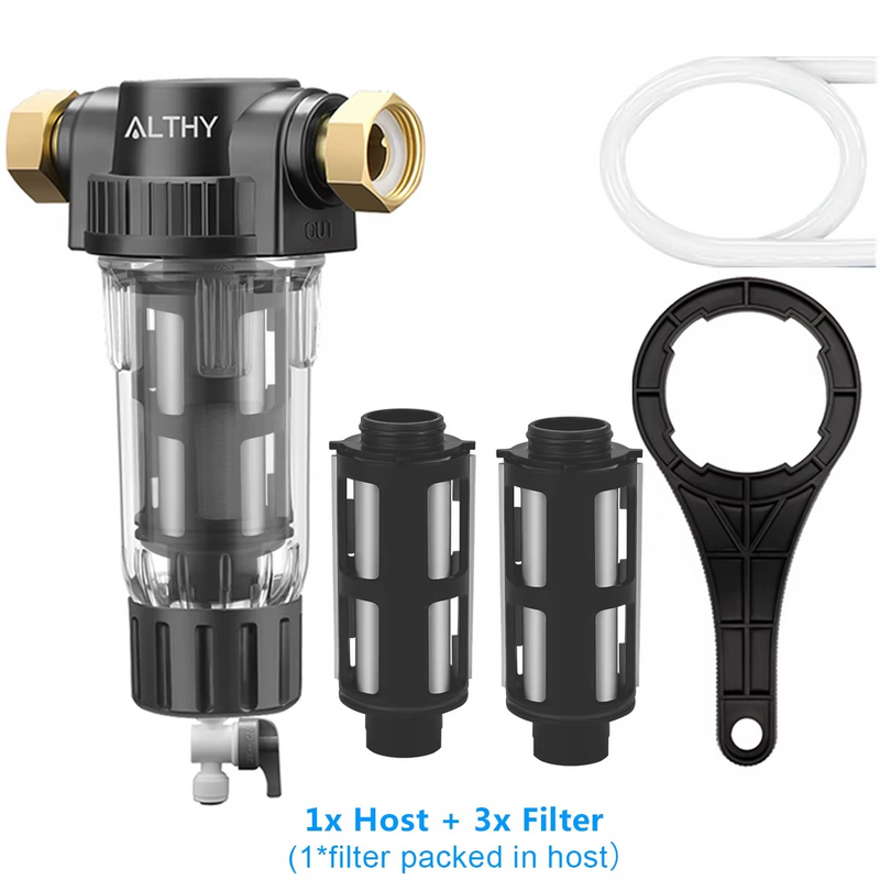 Whole House Spin Down Sediment Water Filter – Reusable Prefilter with Backwash & Stainless Steel Mesh – Zella Mall™